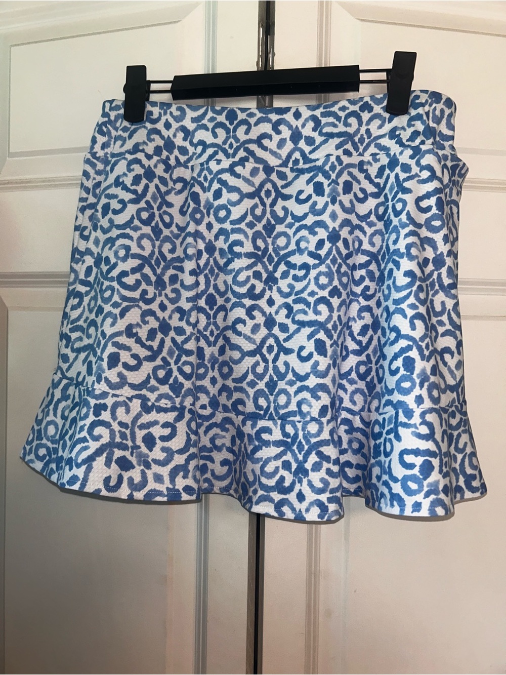 Gottex Blue and White Printed A-Line Skort
